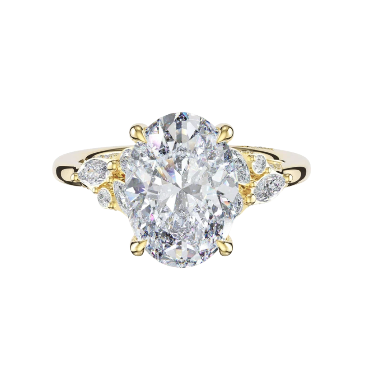 Tacori Asymmetrical Cluster Oval Diamond Semi-Mount Engagement Ring Harris Jeweler Troy, OH