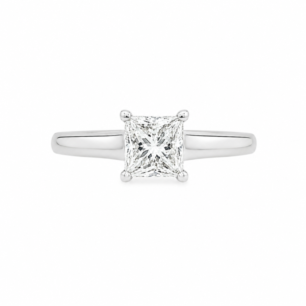 3/4CT Princess Cut Diamond Gabriel & Co. Solitaire Estate Engagement Ring - Propose Tonight! Harris Jeweler Troy, OH