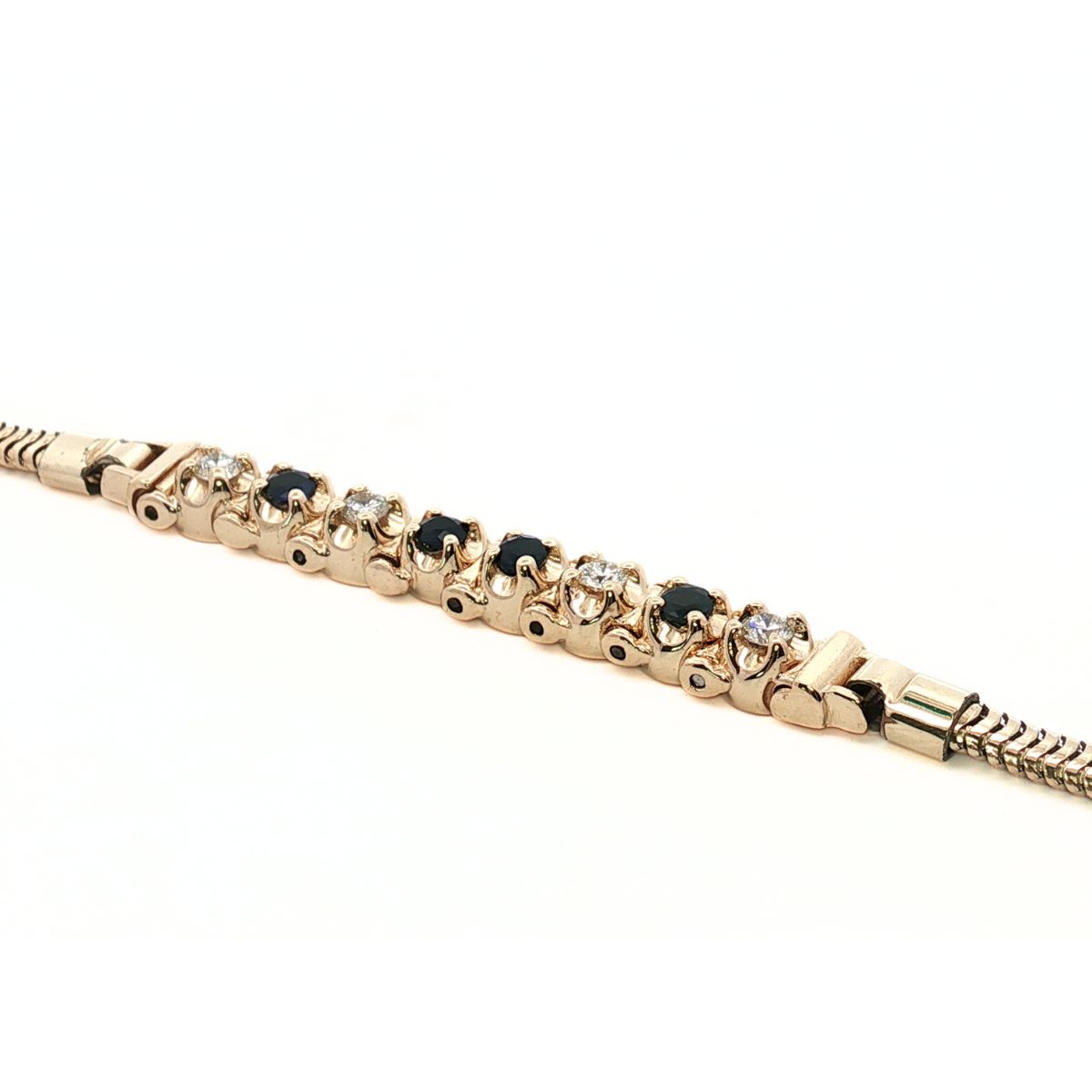 Add-A-Link Sapphire and Diamond Estate Bracelet Harris Jeweler Troy, OH