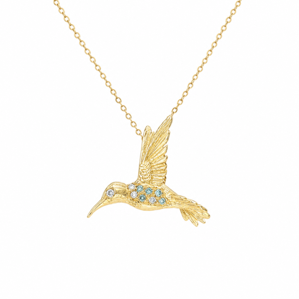 Diamond Hummingbird Estate Necklace Harris Jeweler Troy, OH