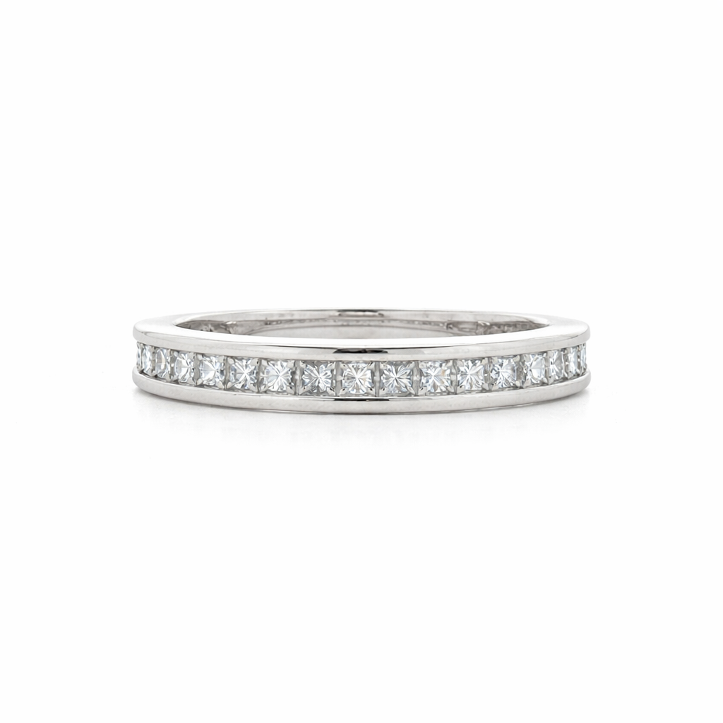 Princess Channel Set Diamond Estate Wedding Band Harris Jeweler Troy, OH