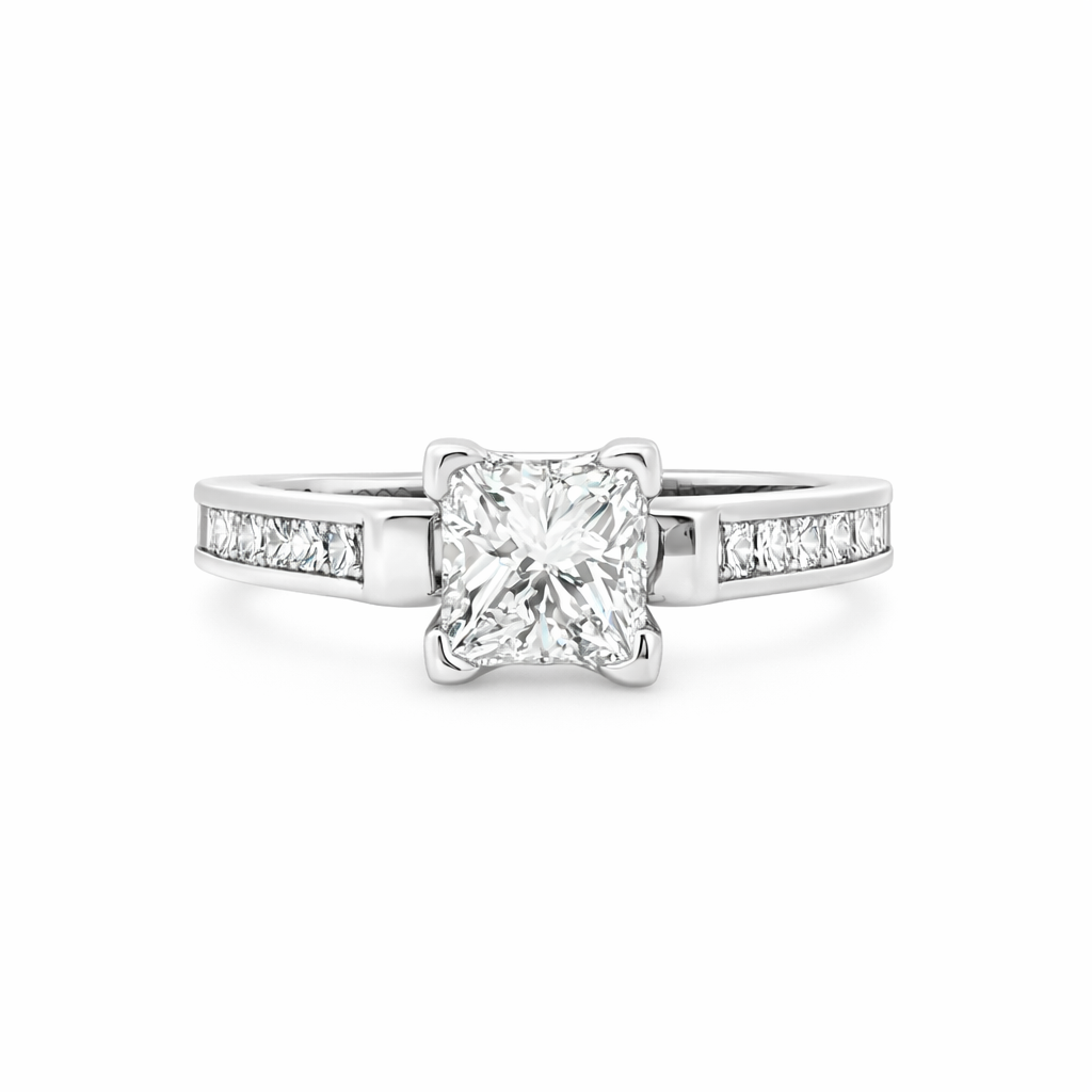 Princess Cut Channel Set Diamond Estate Engagement Ring - Propose Tonight! Harris Jeweler Troy, OH