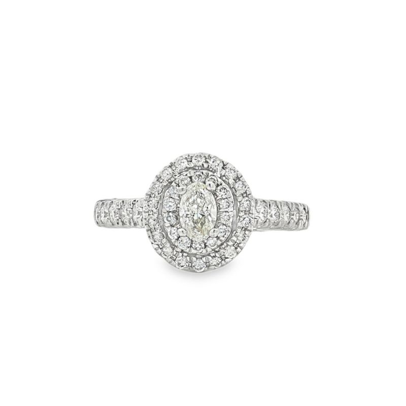 Oval Diamond Double Halo-Style Engagement Ring - Propose Tonight! Harris Jeweler Troy, OH