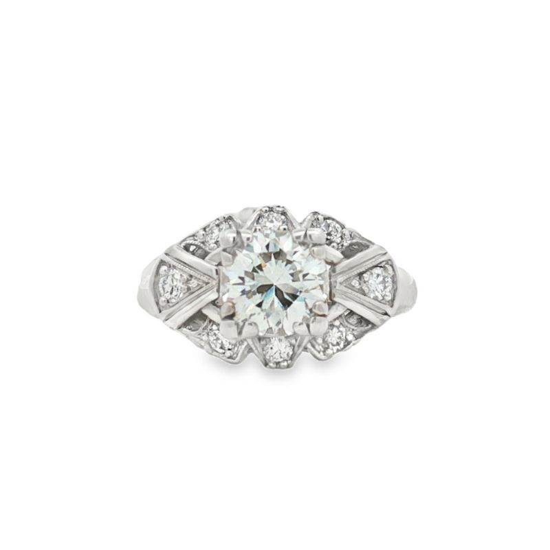 1CT Platinum Art Deco Estate Engagement Ring - Propose Tonight! Harris Jeweler Troy, OH