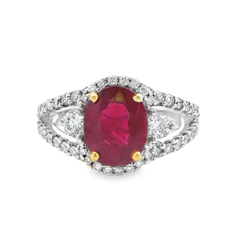 Burmese Ruby and Diamond Estate Ring Harris Jeweler Troy, OH