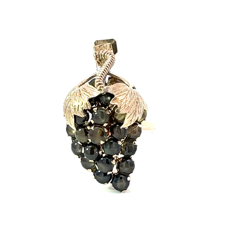 Handmade Bunch of Grapes Black Star Sapphire Estate Ring Harris Jeweler Troy, OH