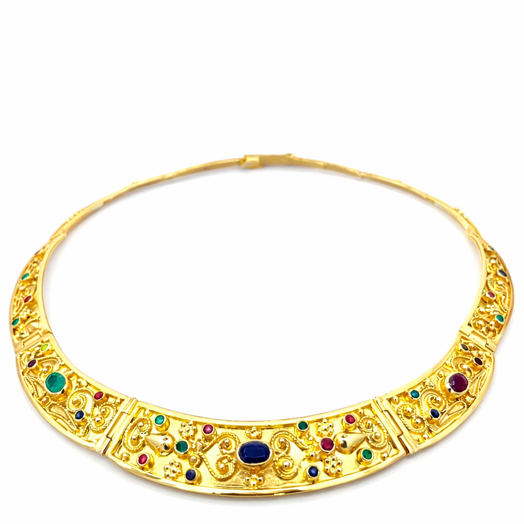 18K Handmade Precious Gemstone Necklace Harris Jeweler Troy, OH