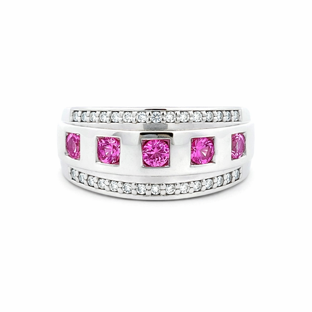 Pink Sapphire and Diamond Estate Ring Harris Jeweler Troy, OH