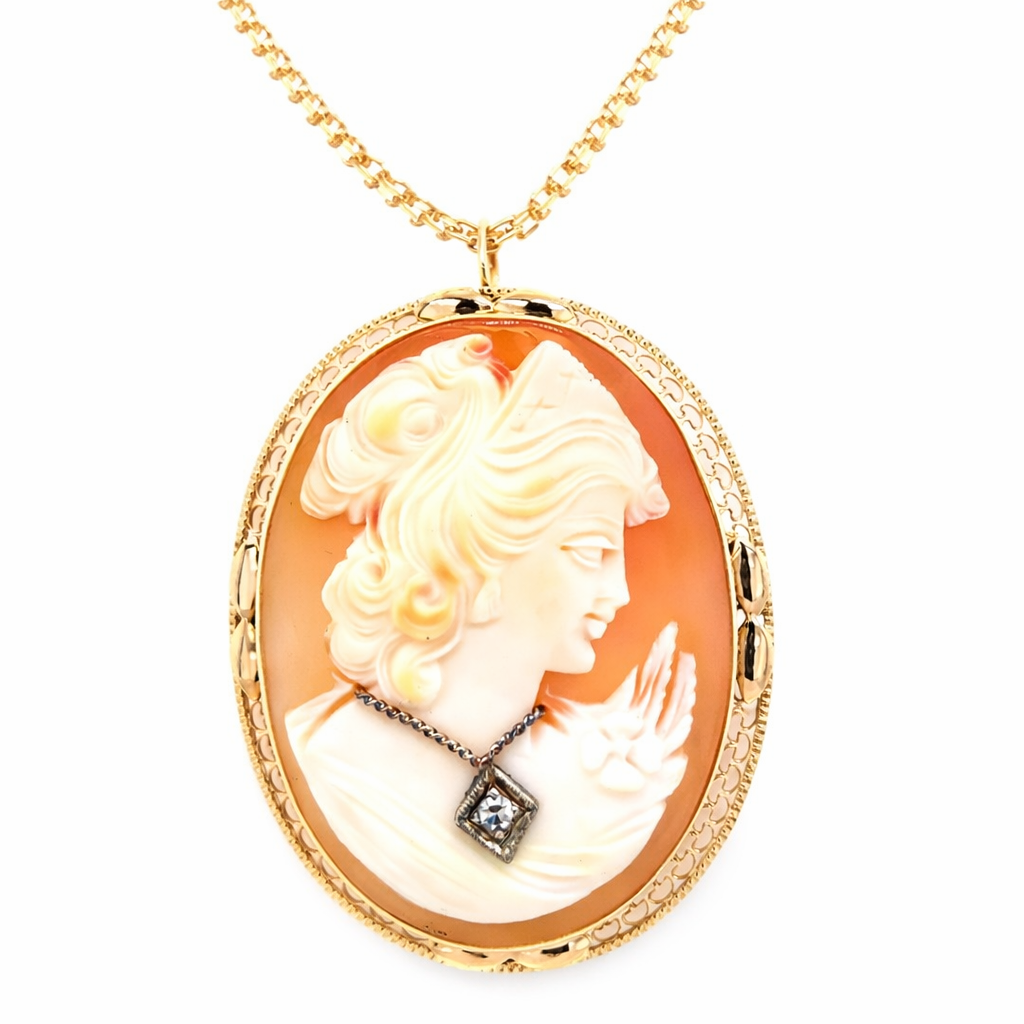 Estate Shell Cameo Pendant Harris Jeweler Troy, OH