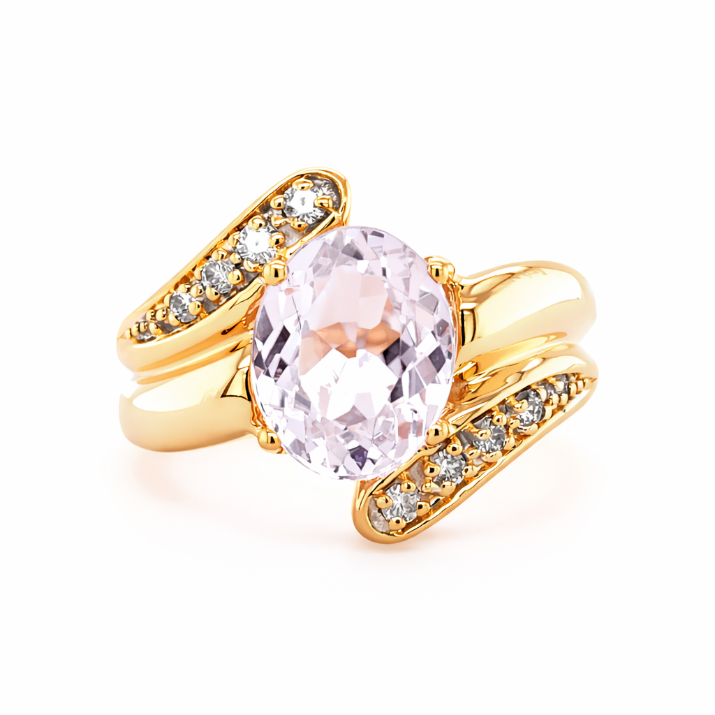 Sonia B Kunzite and Diamond Estate Ring Harris Jeweler Troy, OH