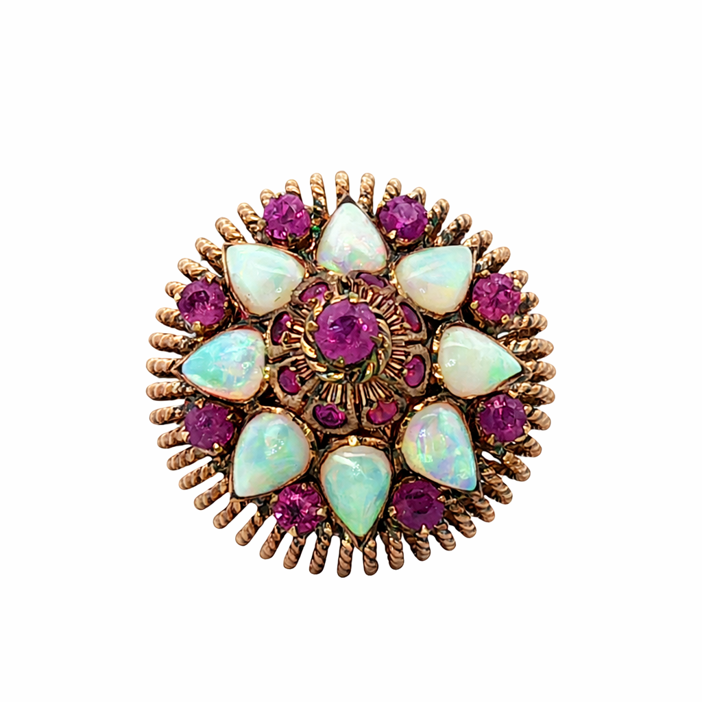 Ruby and Opal Estate Dinner Ring Harris Jeweler Troy, OH