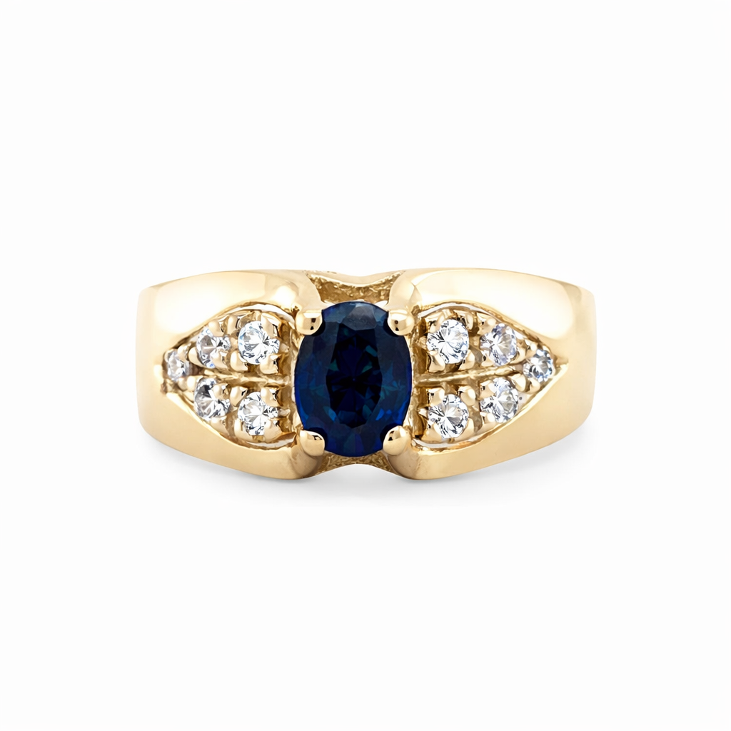 Sapphire and Diamond Estate Ring Harris Jeweler Troy, OH