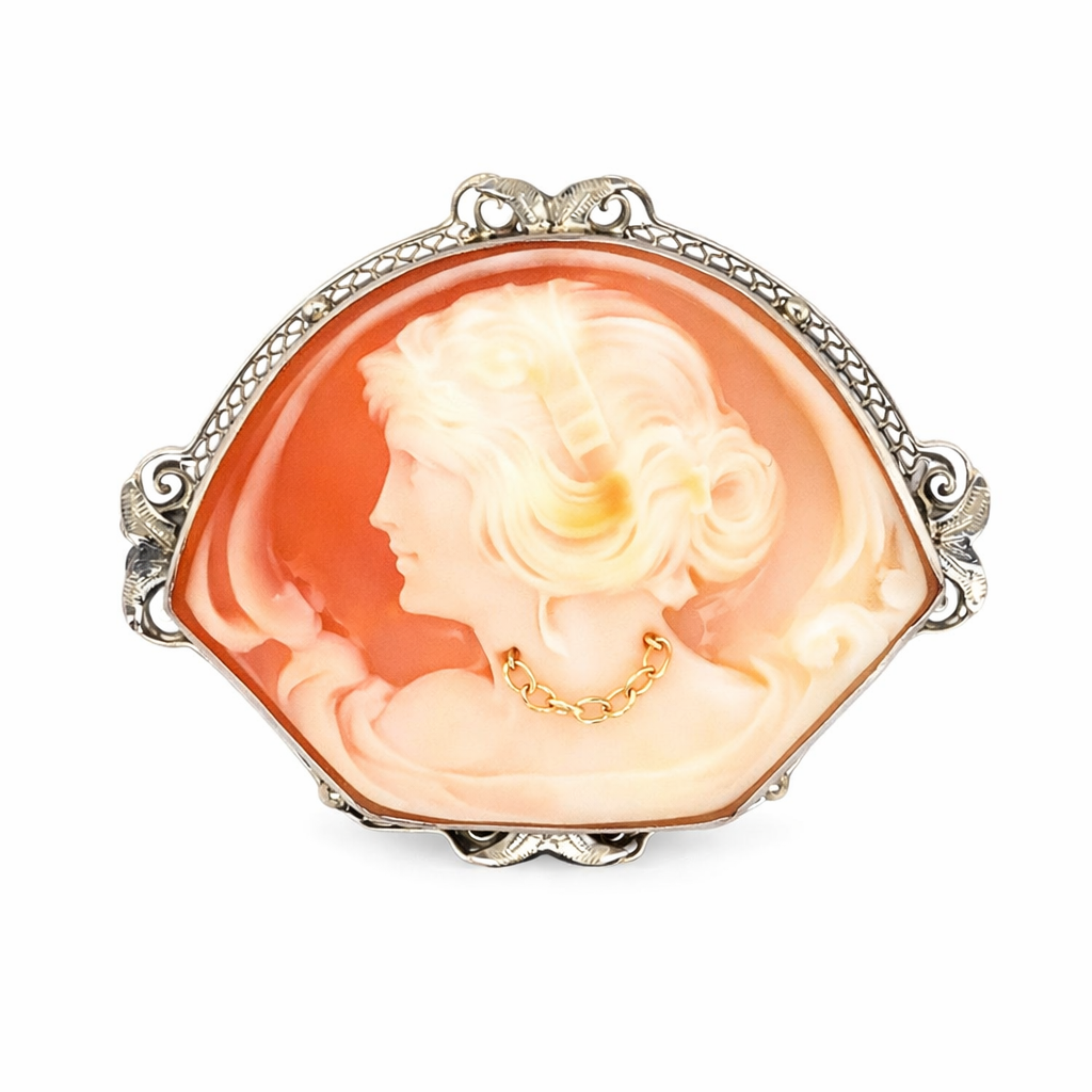Handmade Estate Cameo Pin Harris Jeweler Troy, OH