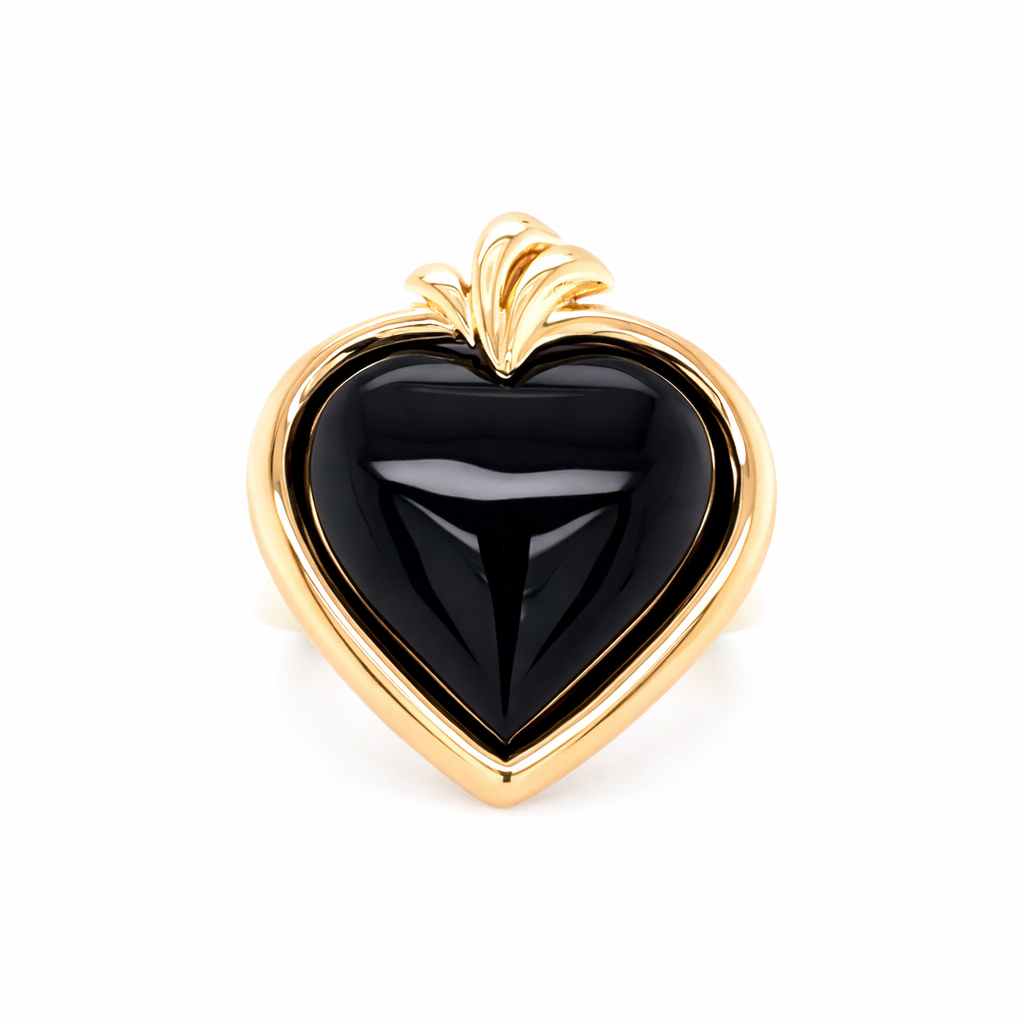 Black Onyx Estate Heart Ring Harris Jeweler Troy, OH
