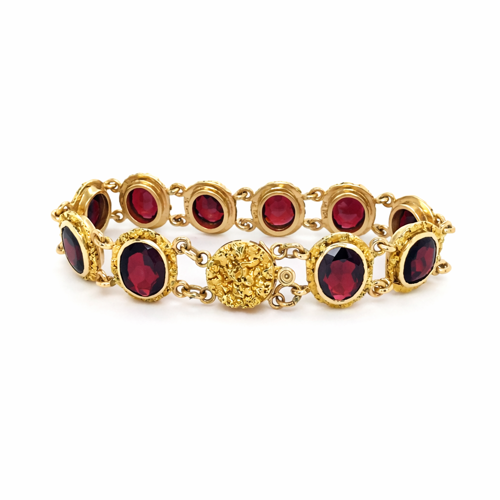 Antique Art Nouveau Garnet Estate Bracelet Harris Jeweler Troy, OH