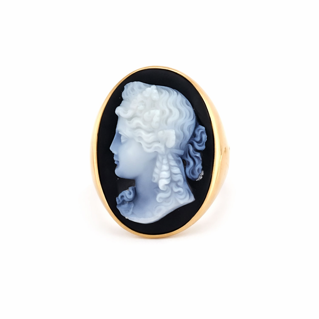 Onyx Cameo Estate Ring Harris Jeweler Troy, OH