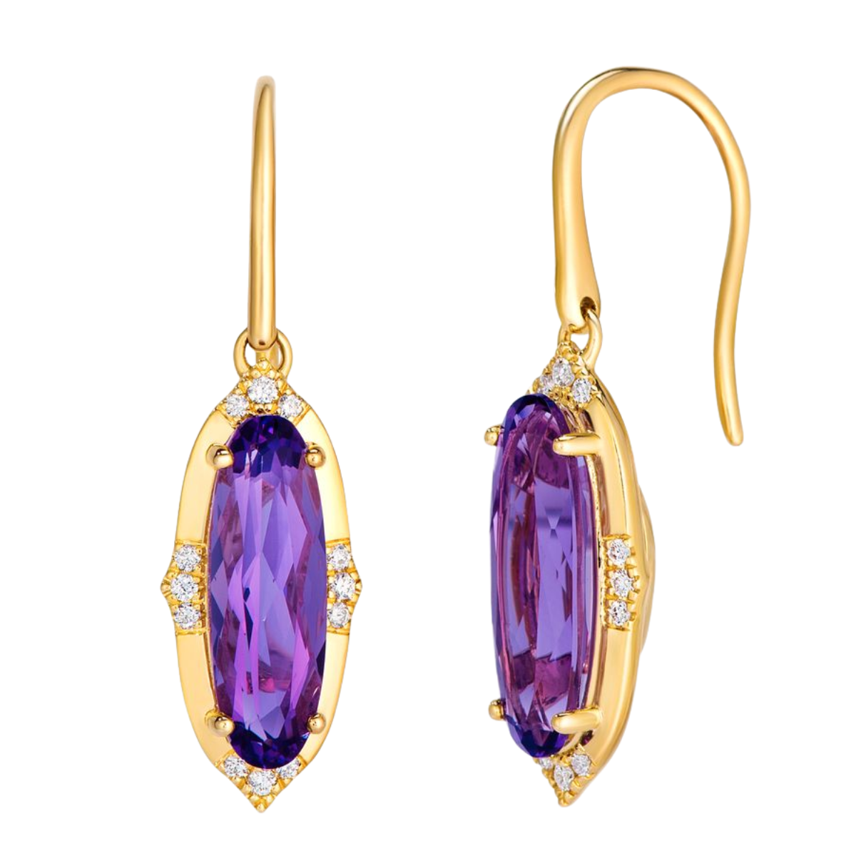 Le Vian Amethyst and Diamond Earrings Harris Jeweler Troy, OH