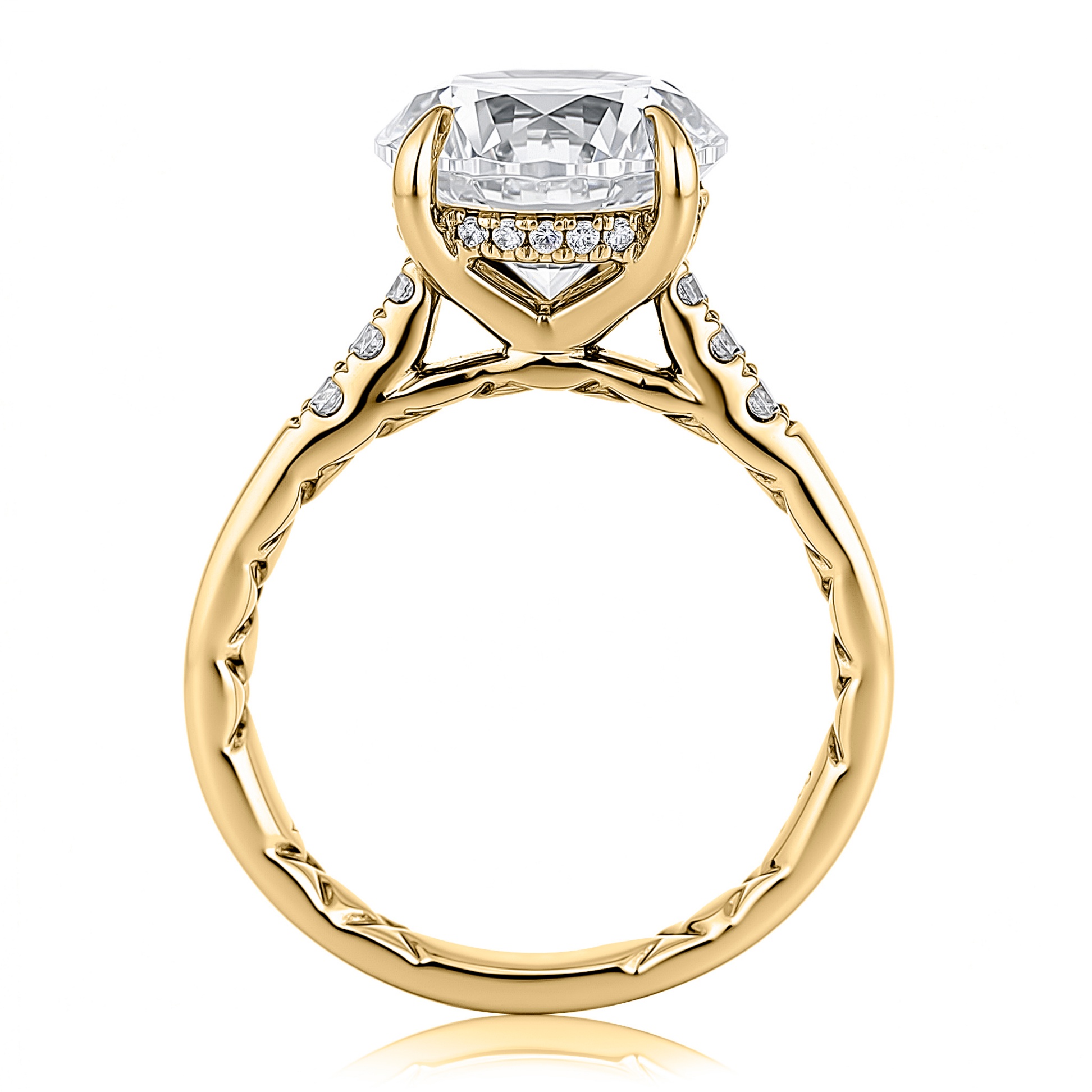 A.Jaffe Round Diamond Engagement Ring With a Hidden Halo Image 3 Harris Jeweler Troy, OH