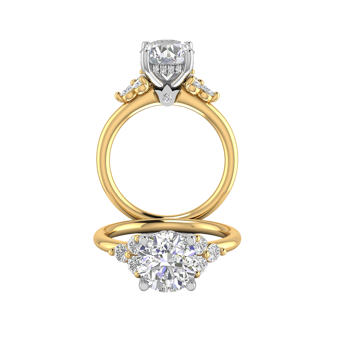 Verragio Oval Three-Stone Style Diamond Semi-Mount Engagement Ring Harris Jeweler Troy, OH