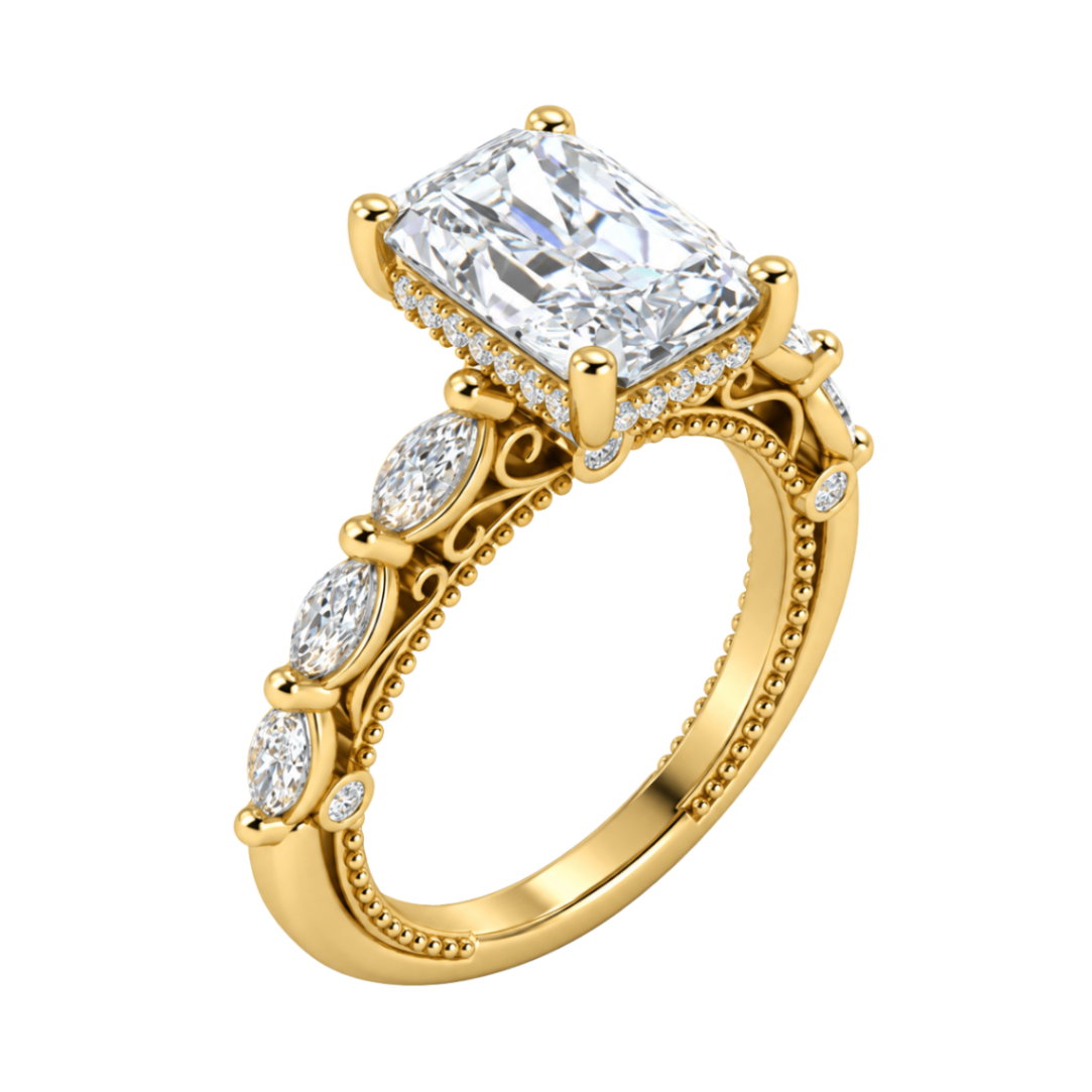 Verragio Emerald Cut Diamond Venetian Collection Semi-Mount Engagement Ring Harris Jeweler Troy, OH