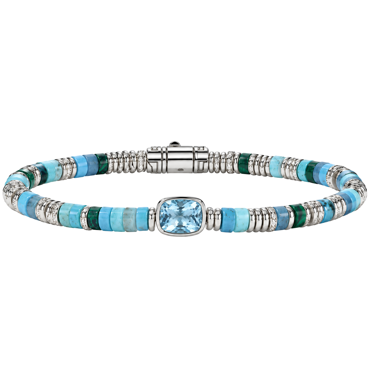 John Hardy Heishi Blue Bead Bracelet Harris Jeweler Troy, OH
