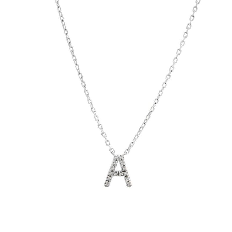 Diamond Letter "A" Initial Necklace - Available in All Initials Harris Jeweler Troy, OH