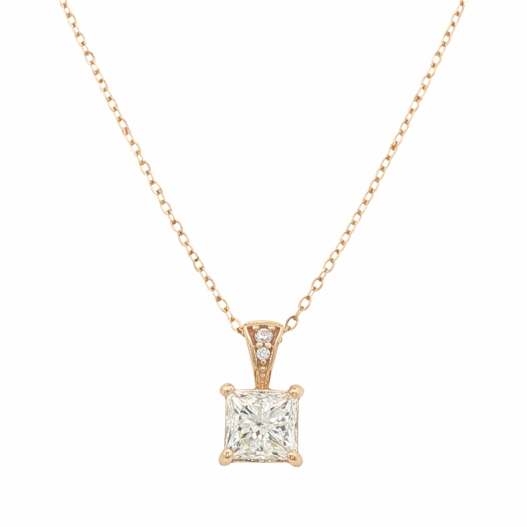 1/2CT Princess Cut Diamond Pendant Harris Jeweler Troy, OH