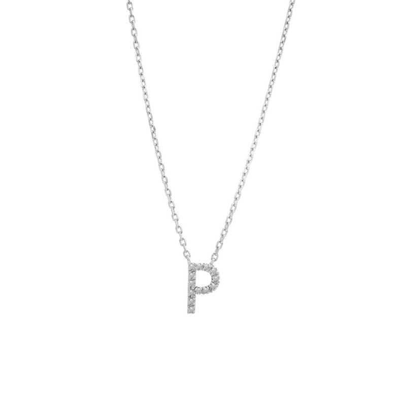Diamond Letter "P" Initial Necklace - Available in All Initials Harris Jeweler Troy, OH