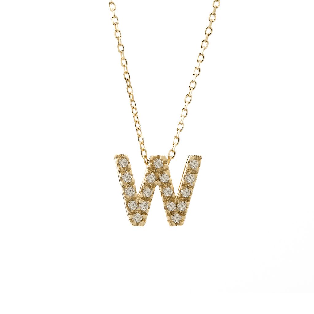 Letter "W" Diamond Initial Pendant - Available in All Initials Harris Jeweler Troy, OH