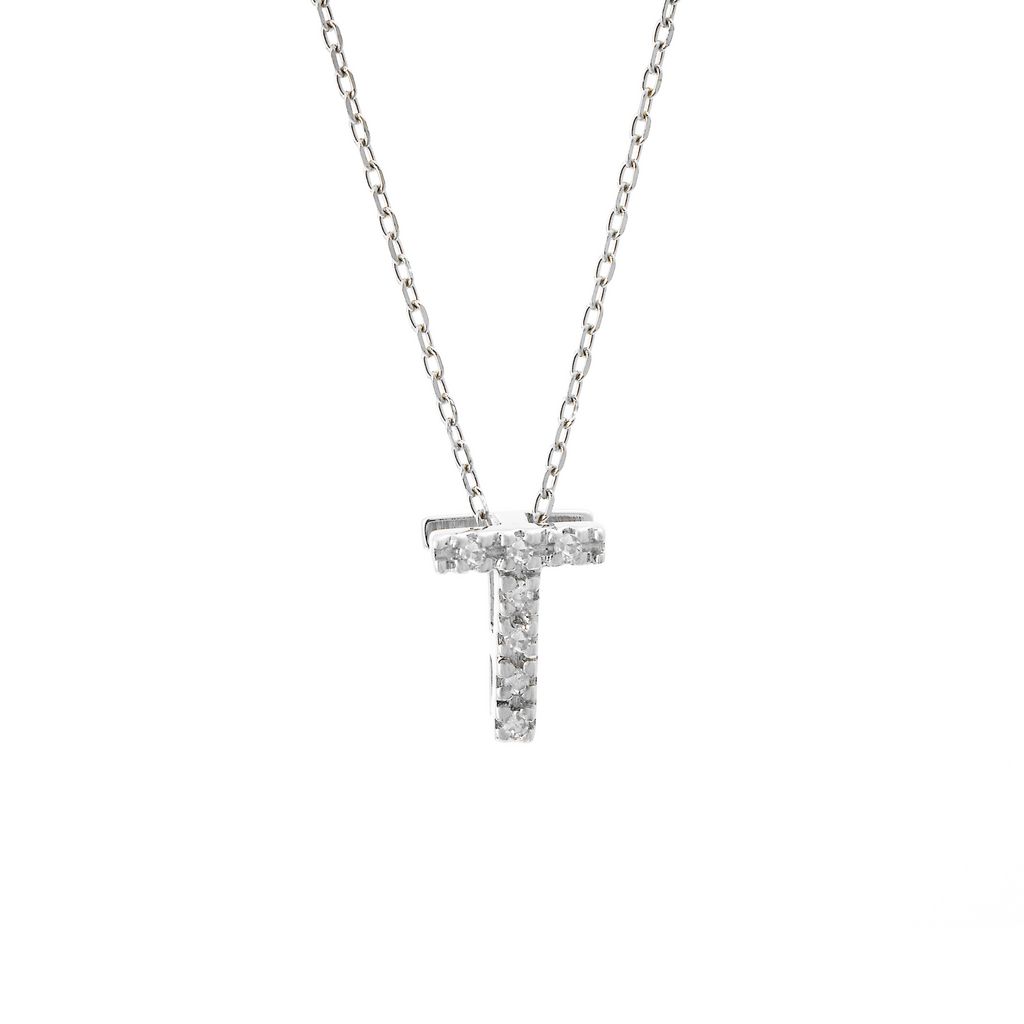 Letter "T" Diamond Initial Pendant - Available in All Initials Harris Jeweler Troy, OH