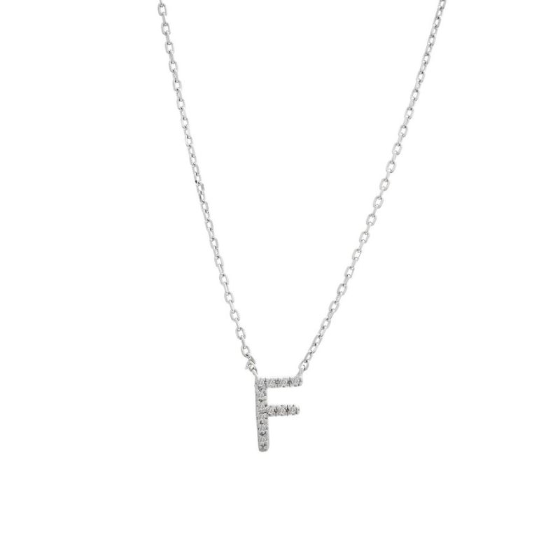 Diamond Letter "F" Initial Necklace - Available in All Initials Harris Jeweler Troy, OH