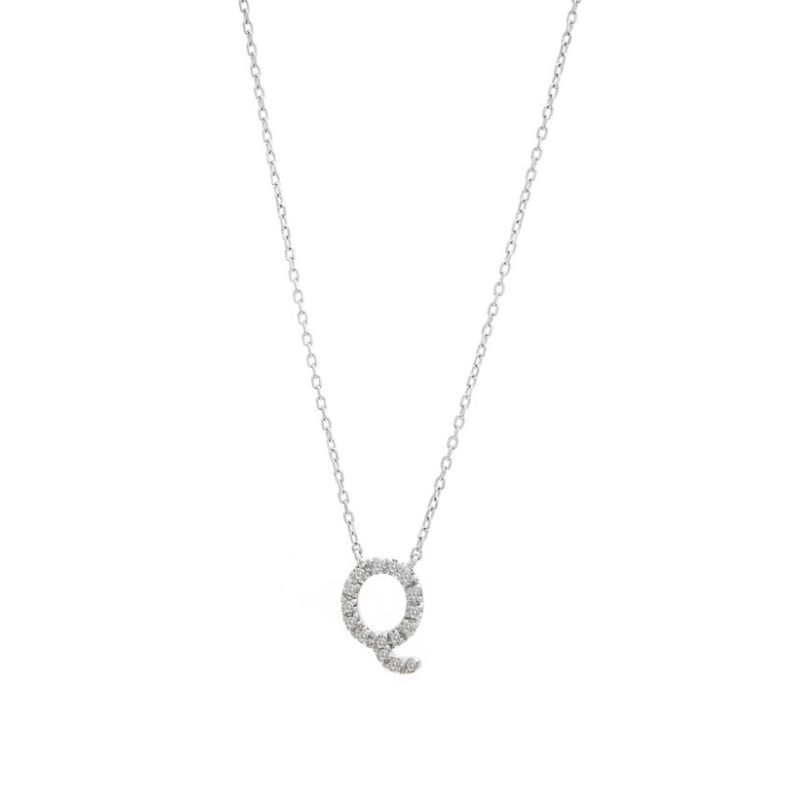 Diamond Letter "Q" Initial Necklace - Available in All Initials Harris Jeweler Troy, OH