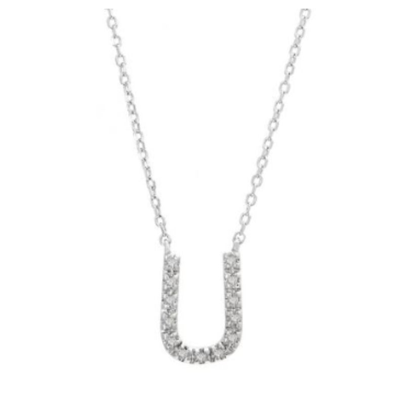 Diamond Letter "U" Initial Necklace - Available in All Initials Harris Jeweler Troy, OH