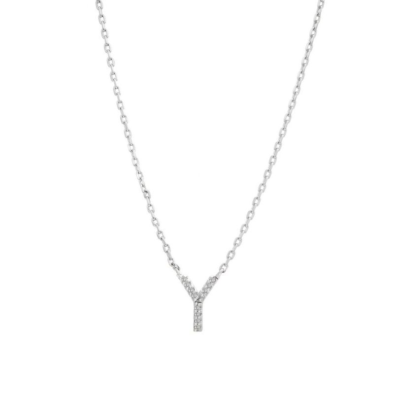 Diamond Letter "Y" Initial Necklace - Available in All Initials Harris Jeweler Troy, OH