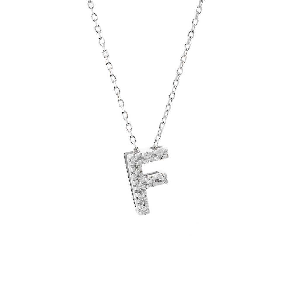 Letter "F" Diamond Initial Pendant - Available in All Initials Harris Jeweler Troy, OH