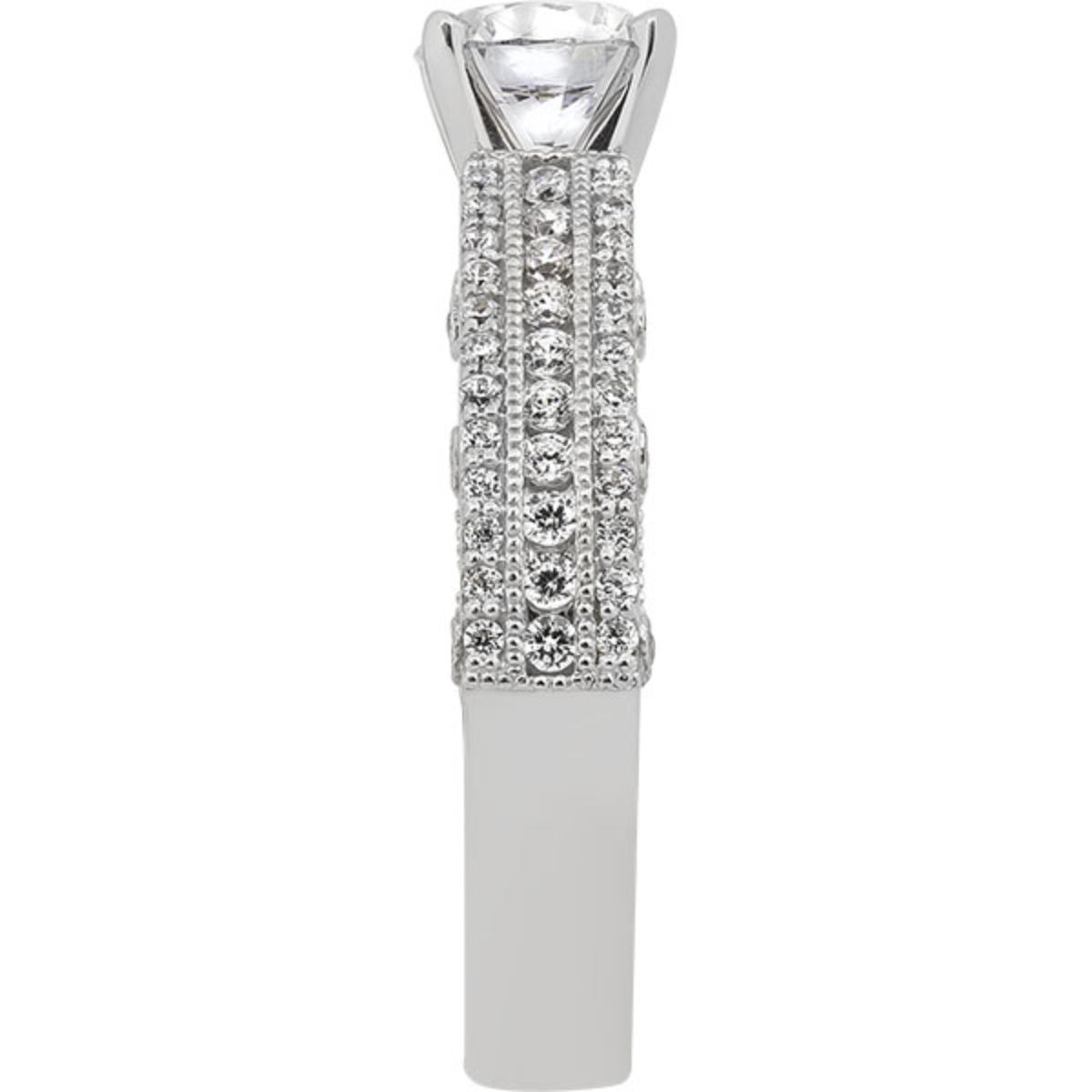 Three-Row Diamond Engagement Ring Semi-Mount Image 3 Harris Jeweler Troy, OH