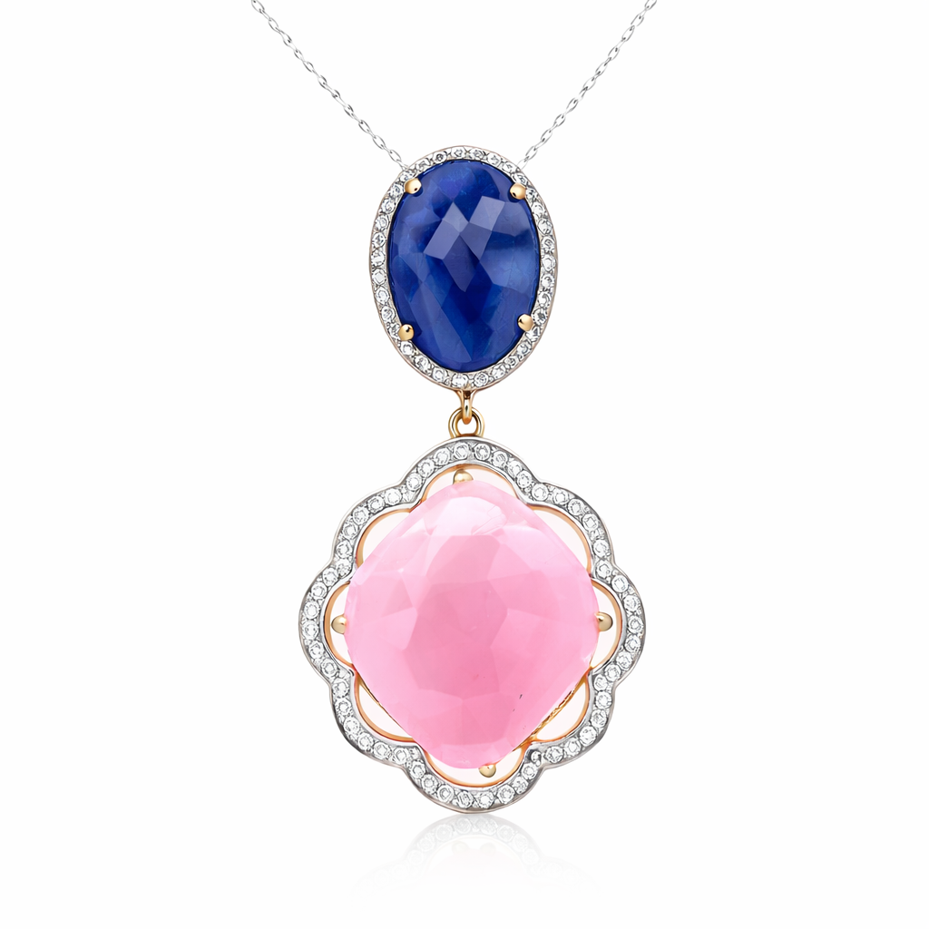 Rough Sapphire and Diamond Pendant Harris Jeweler Troy, OH