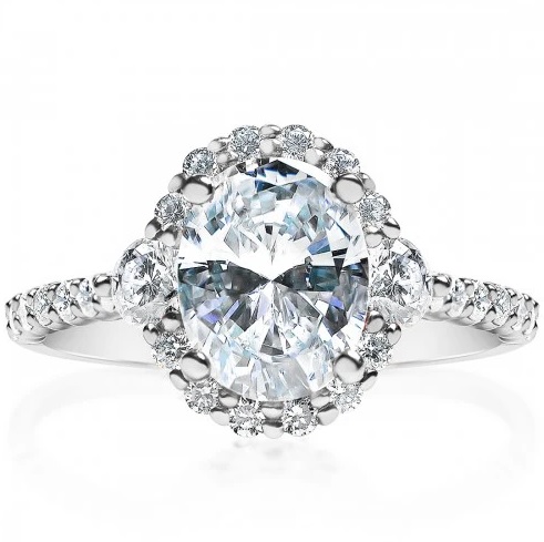 Oval Halo-Style Diamond Semi-Mount Engagement Ring Harris Jeweler Troy, OH