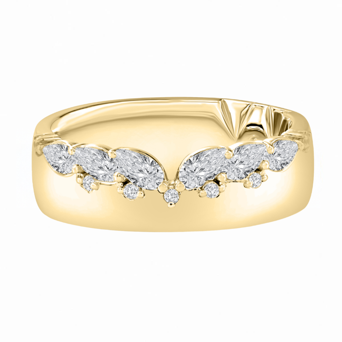 A. Jaffe Marquise And Round Diamond Wedding Band Harris Jeweler Troy, OH