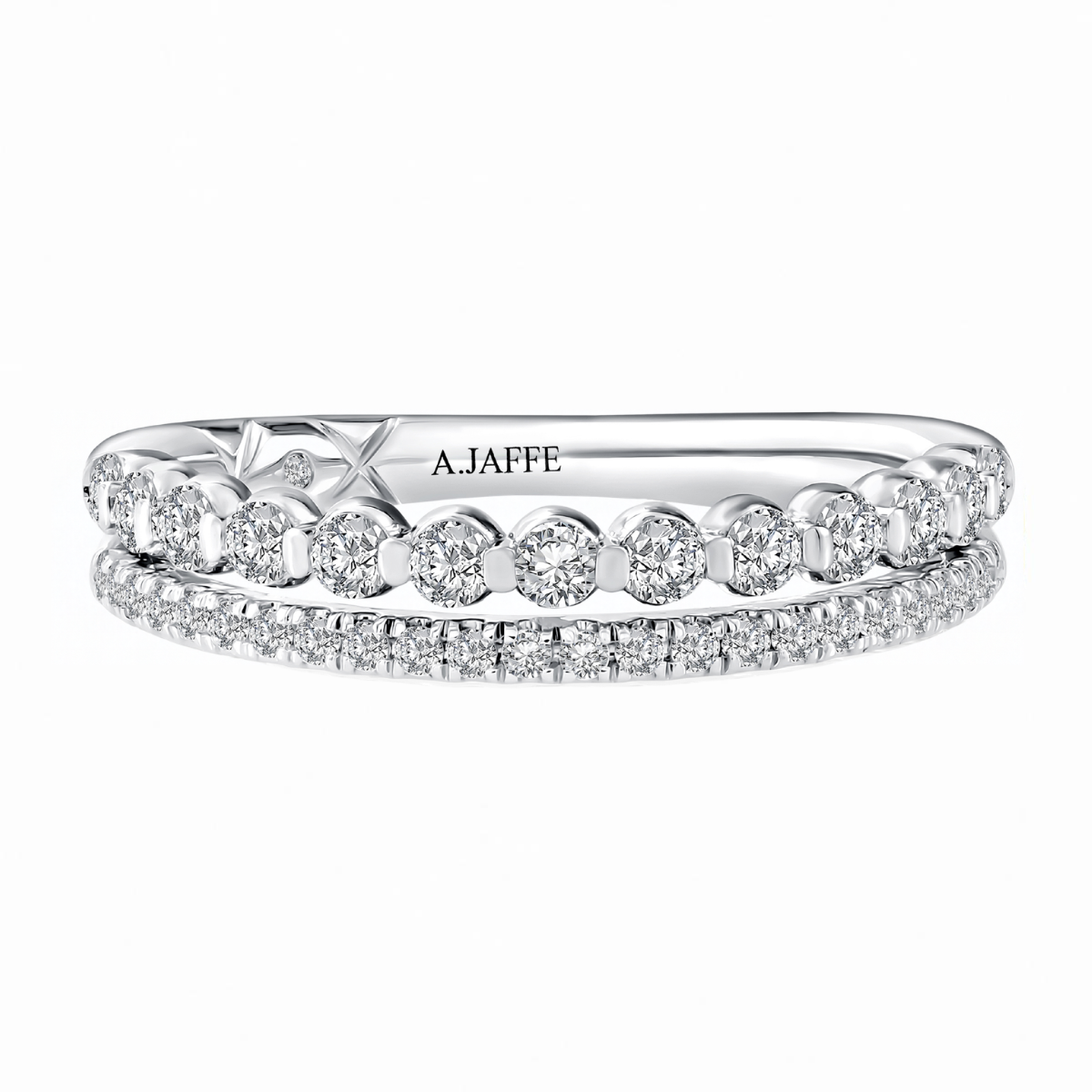 A. Jaffe Double Row Diamond Wedding Band Harris Jeweler Troy, OH