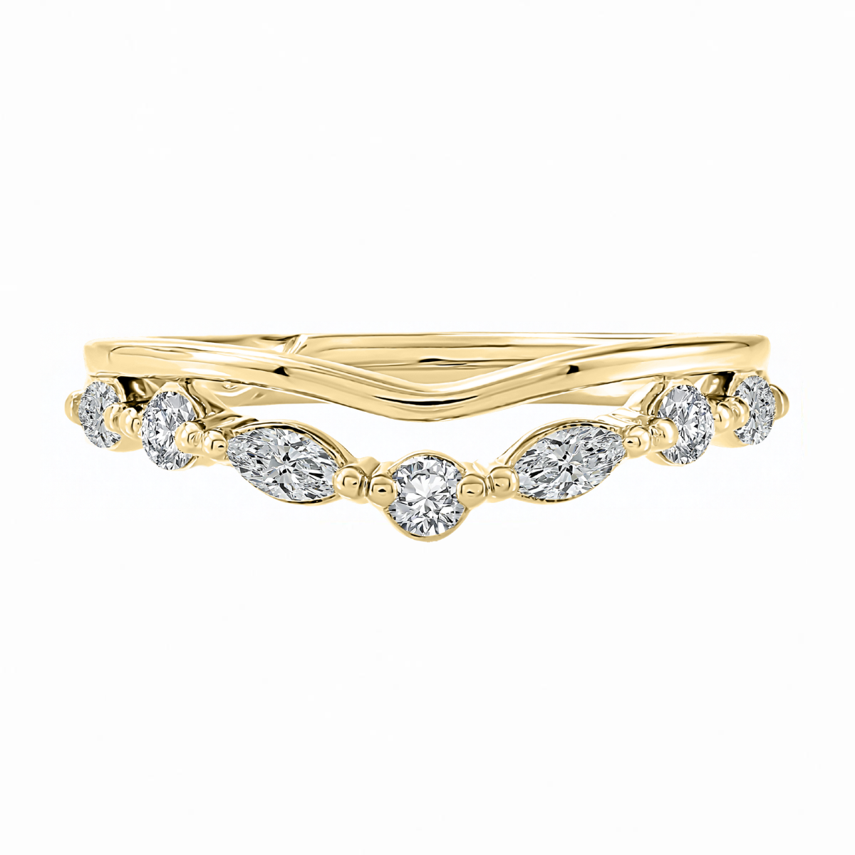 A. Jaffe Marquise And Round Diamond Wedding Band Harris Jeweler Troy, OH