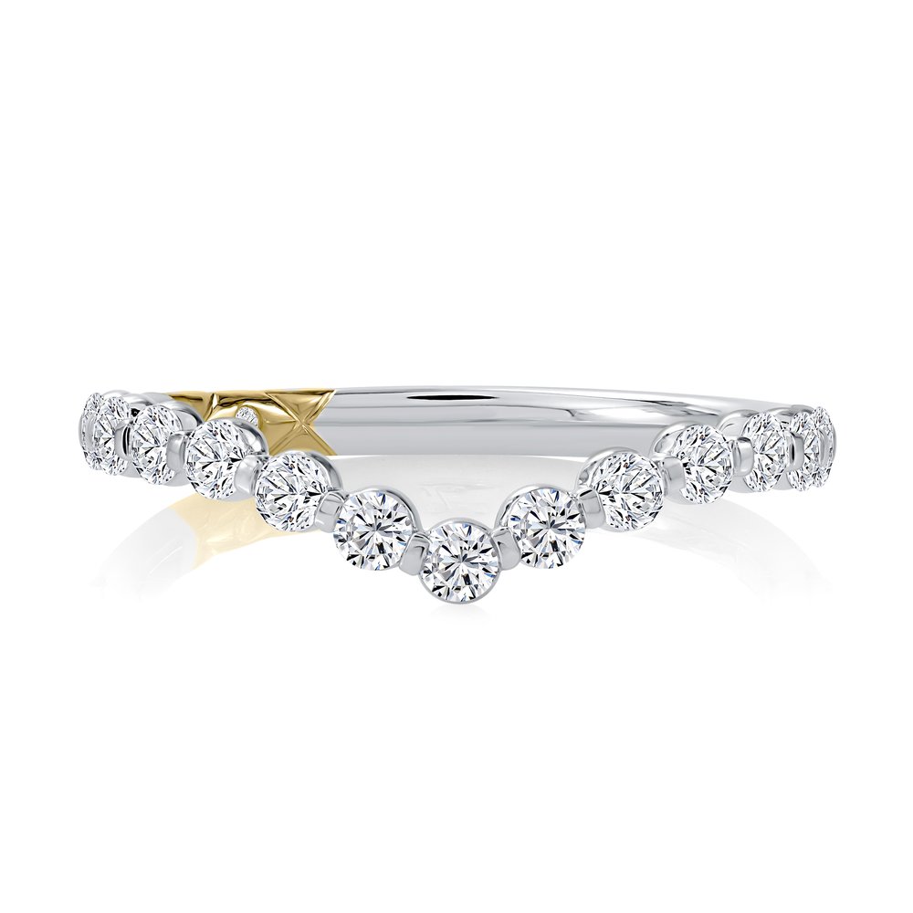 A.Jaffe Single Prong Curved Diamond Band Harris Jeweler Troy, OH