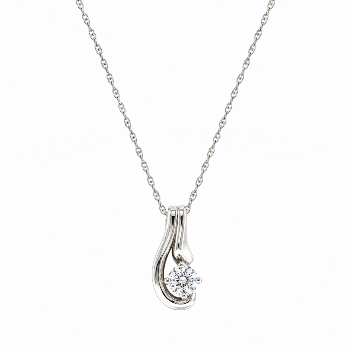 Diamond Swirl Solitaire Necklace Harris Jeweler Troy, OH