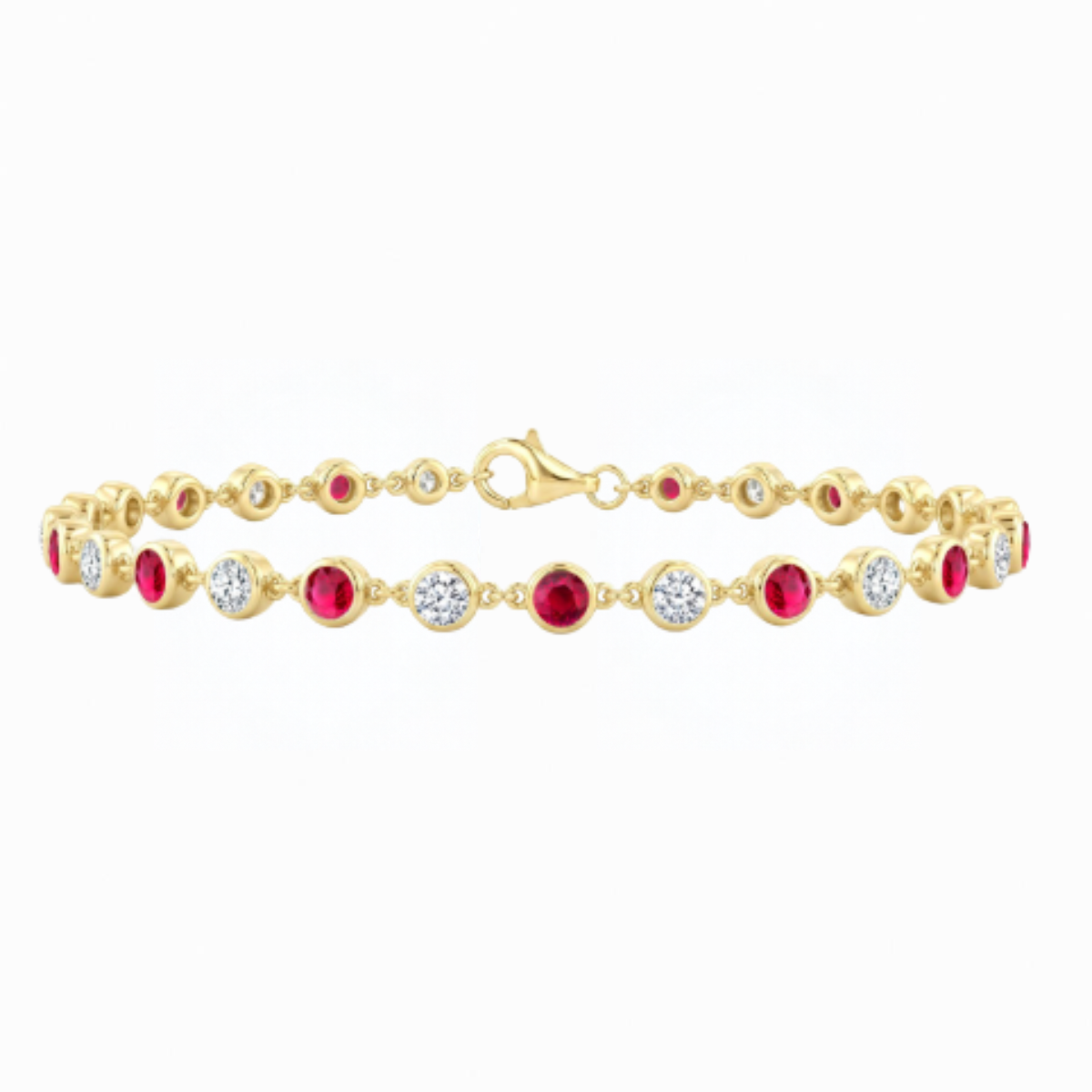 Ruby and Diamond Station Bracelet Harris Jeweler Troy, OH