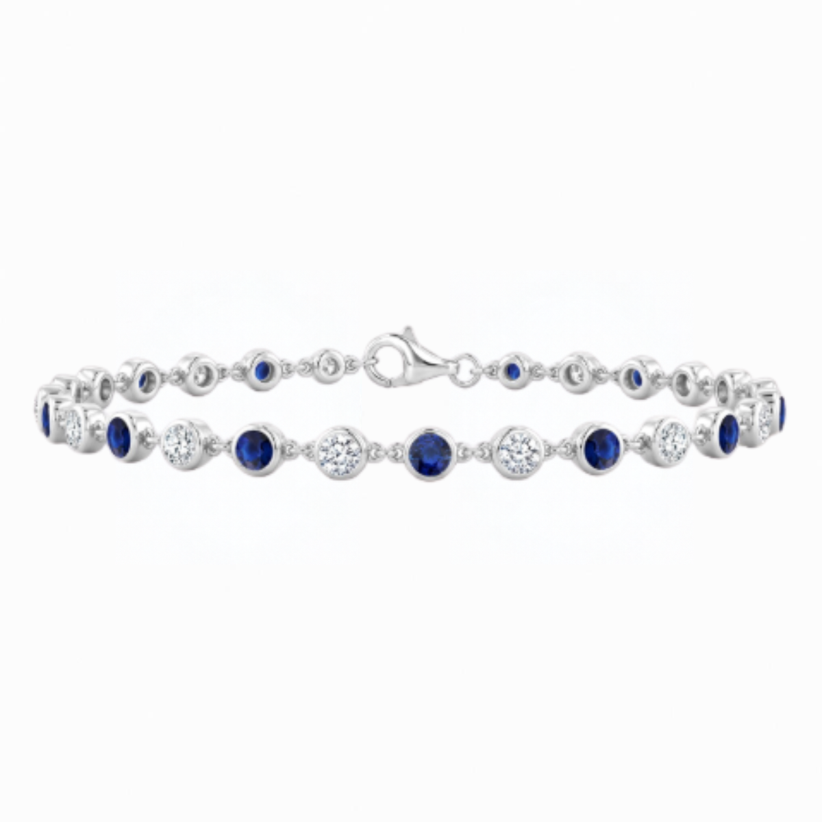 Sapphire and Diamond Station Bracelet Harris Jeweler Troy, OH