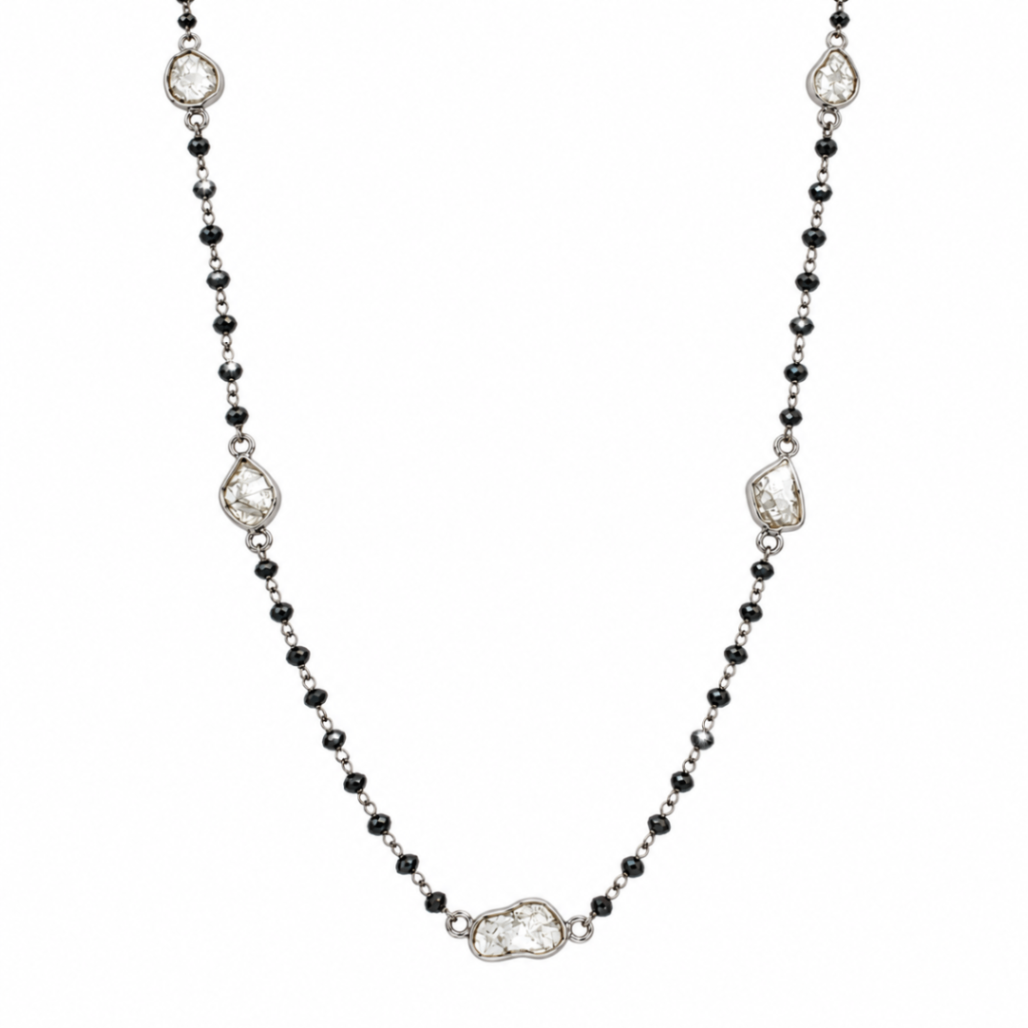 Diamond Slice and Bead Necklace Harris Jeweler Troy, OH
