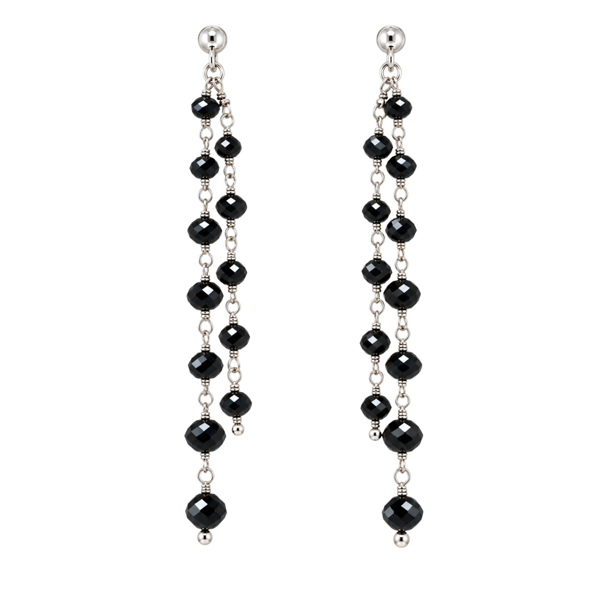 Black Diamond Bead Dangle Earrings Harris Jeweler Troy, OH