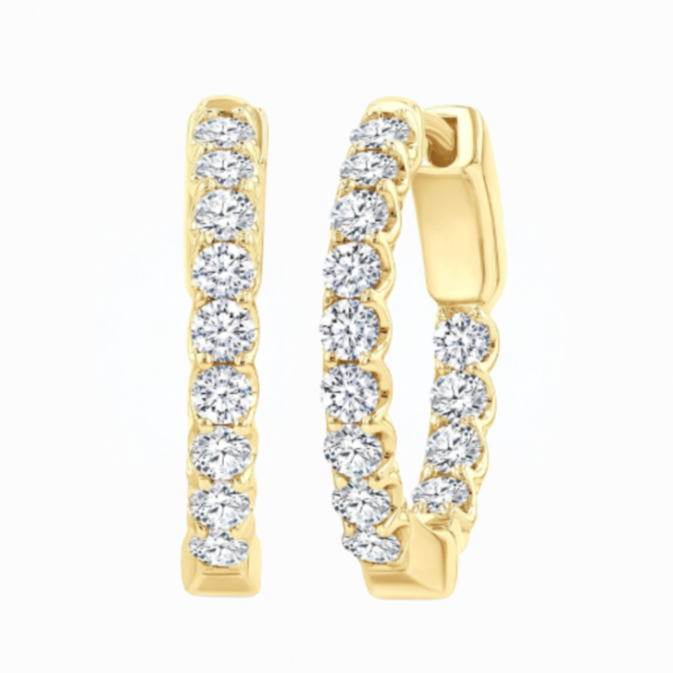 Diamond In/Out Hoop Earrings Harris Jeweler Troy, OH