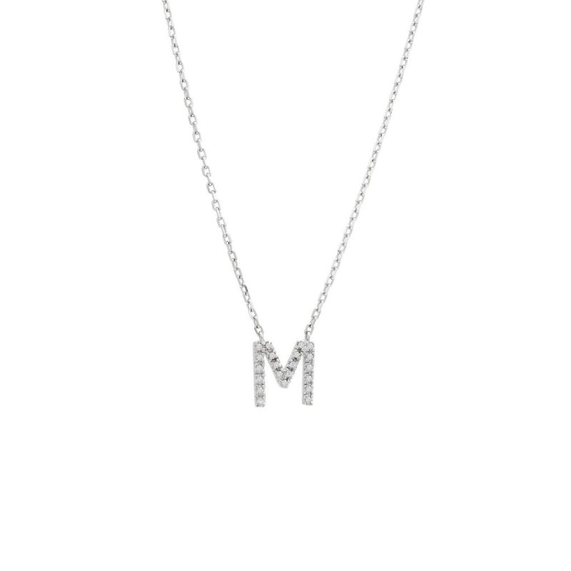 Diamond Letter "M" Initial Necklace - Available in All Initials Harris Jeweler Troy, OH