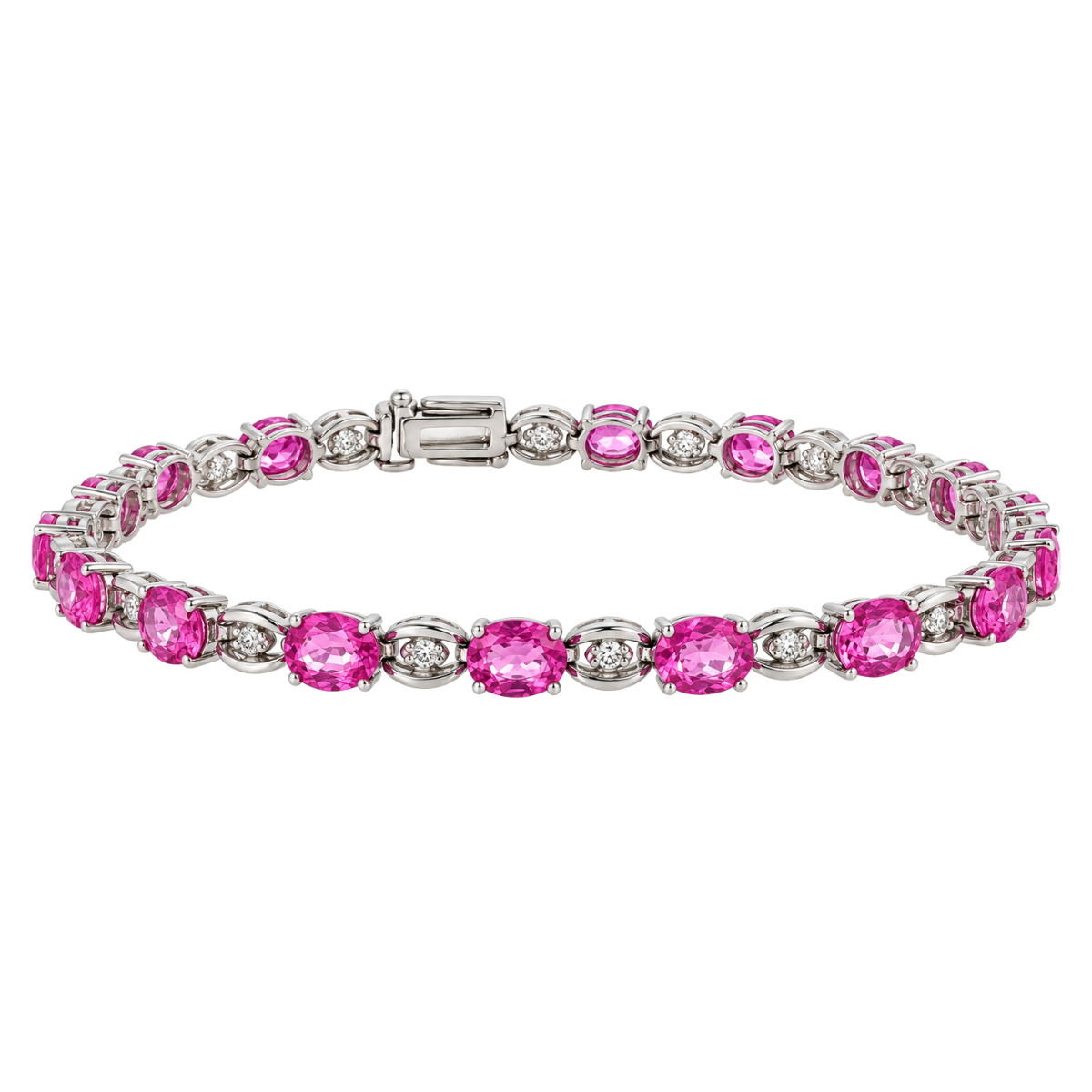 Pink Sapphire and Diamond Bracelet Harris Jeweler Troy, OH